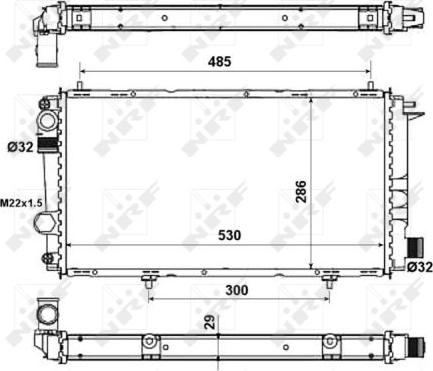 NRF 58957A - Radiator, engine cooling autospares.lv