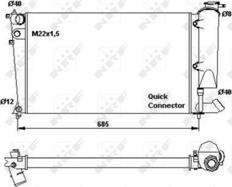 NRF 58923 - Radiator, engine cooling autospares.lv