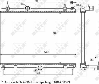 NRF 58468 - Radiator, engine cooling autospares.lv