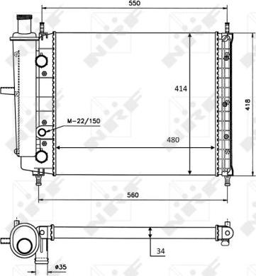 NRF 58015 - Radiator, engine cooling autospares.lv