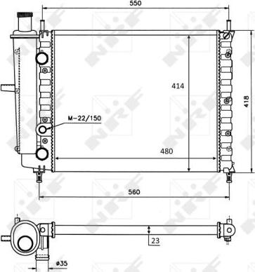 NRF 58016 - Radiator, engine cooling autospares.lv