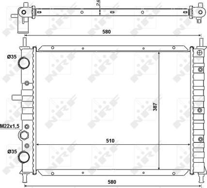 NRF 58013 - Radiator, engine cooling autospares.lv