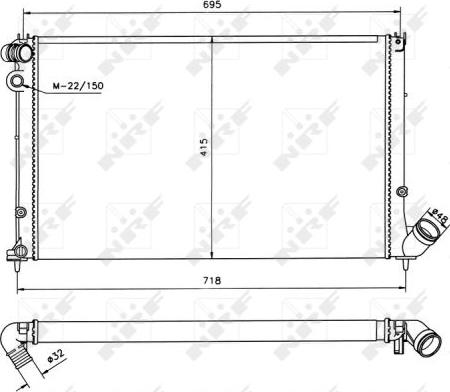 NRF 58022 - Radiator, engine cooling autospares.lv