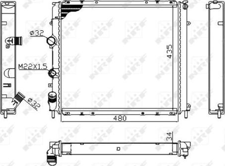 NRF 58075A - Radiator, engine cooling autospares.lv