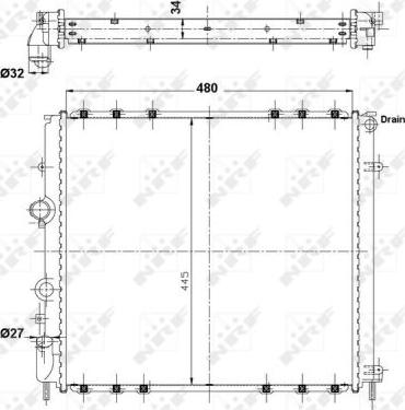 NRF 58075 - Radiator, engine cooling autospares.lv