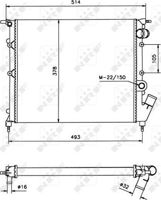 NRF 58105 - Radiator, engine cooling autospares.lv