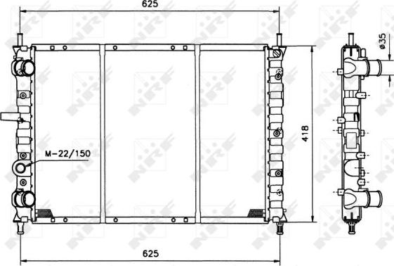 NRF 58122 - Radiator, engine cooling autospares.lv