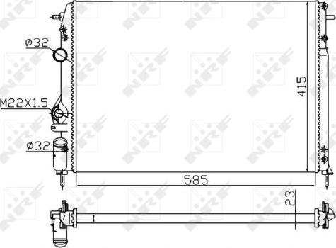 NRF 58175A - Radiator, engine cooling autospares.lv