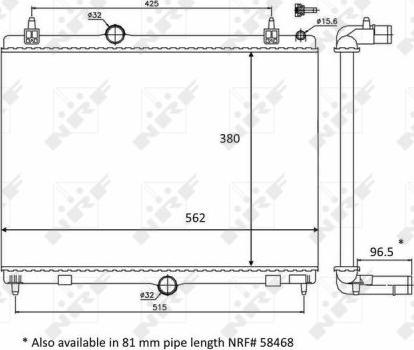 NRF 58399 - Radiator, engine cooling autospares.lv