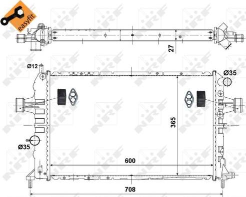 NRF 58344 - Radiator, engine cooling autospares.lv