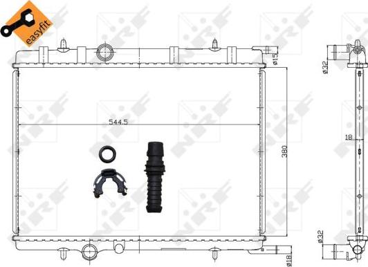 NRF 58304 - Radiator, engine cooling autospares.lv