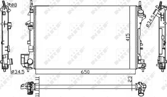 NRF 58203A - Radiator, engine cooling autospares.lv