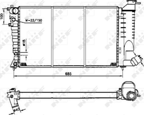 NRF 58233 - Radiator, engine cooling autospares.lv