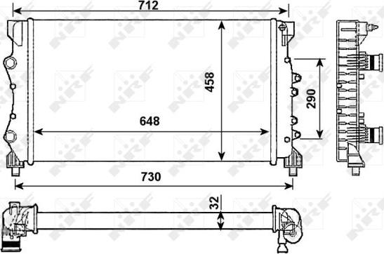 NRF 53990 - Radiator, engine cooling autospares.lv