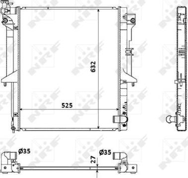 NRF 53908 - Radiator, engine cooling autospares.lv