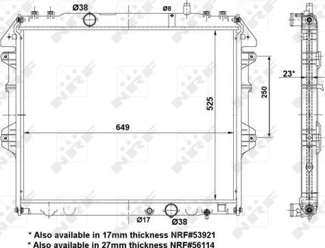 NRF 53921A - Radiator, engine cooling autospares.lv