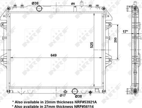 NRF 53921 - Radiator, engine cooling autospares.lv