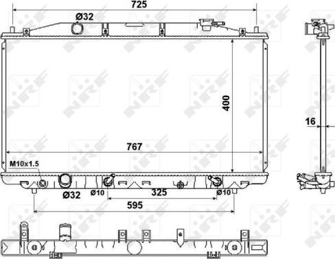 NRF 53971 - Radiator, engine cooling autospares.lv