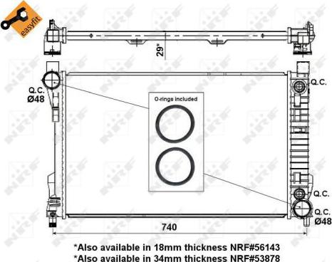 NRF 53419 - Radiator, engine cooling autospares.lv