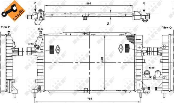 NRF 53415 - Radiator, engine cooling autospares.lv