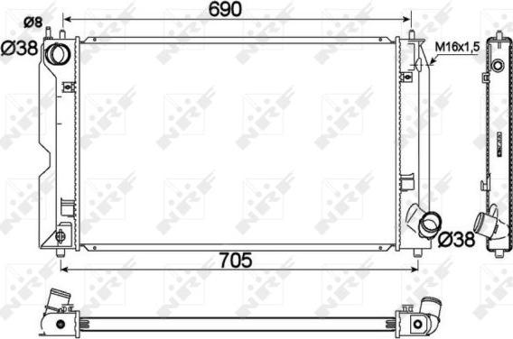 NRF 53421 - Radiator, engine cooling autospares.lv