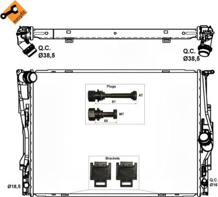 NRF 53474 - Radiator, engine cooling autospares.lv