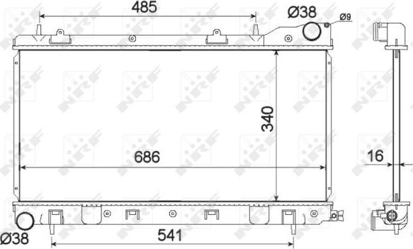 NRF 53595 - Radiator, engine cooling autospares.lv