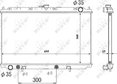 NRF 53695 - Radiator, engine cooling autospares.lv