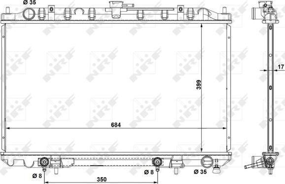 NRF 53693 - Radiator, engine cooling autospares.lv