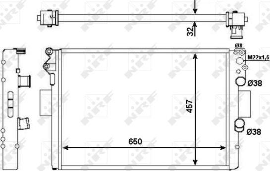 NRF 53652 - Radiator, engine cooling autospares.lv