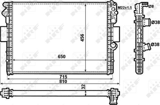 NRF 53612 - Radiator, engine cooling autospares.lv