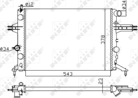 NRF 53628A - Radiator, engine cooling autospares.lv