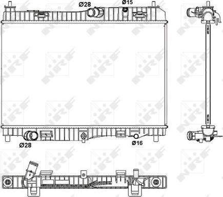 NRF 53043 - Radiator, engine cooling autospares.lv