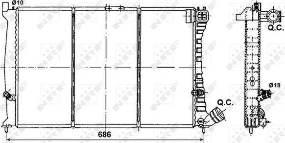 NRF 53085 - Radiator, engine cooling autospares.lv