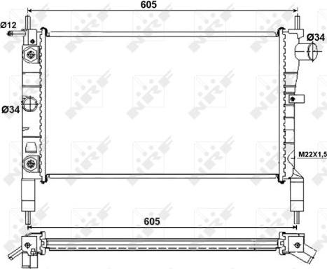 NRF 53036 - Radiator, engine cooling autospares.lv