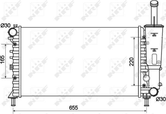 NRF 53124 - Radiator, engine cooling autospares.lv