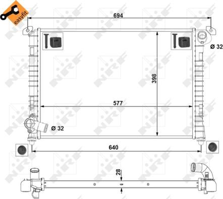 NRF 53807 - Radiator, engine cooling autospares.lv