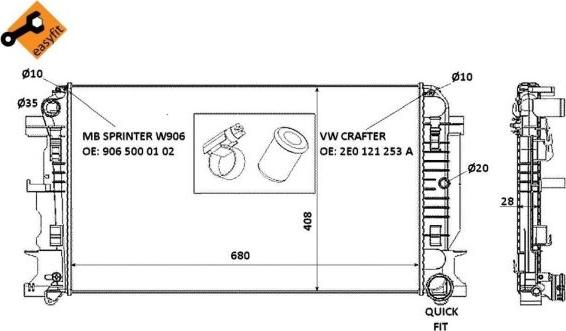 NRF 53885 - Radiator, engine cooling autospares.lv