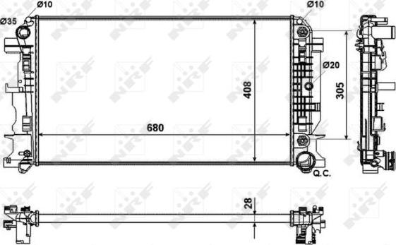 NRF 53833 - Radiator, engine cooling autospares.lv