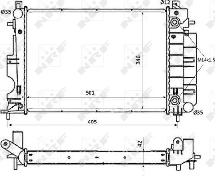 NRF 53873 - Radiator, engine cooling autospares.lv