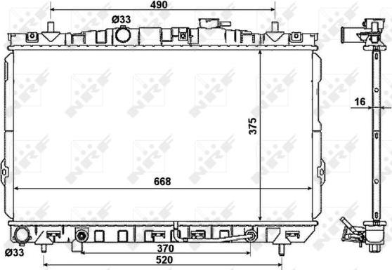 NRF  53356 - Radiator, engine cooling autospares.lv