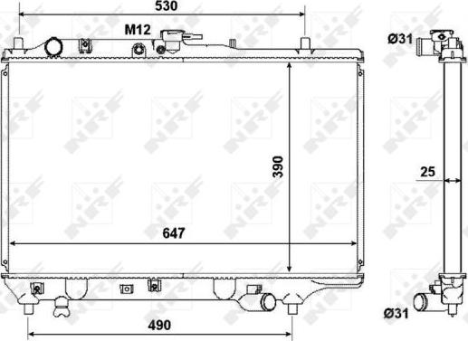 NRF 53310 - Radiator, engine cooling autospares.lv