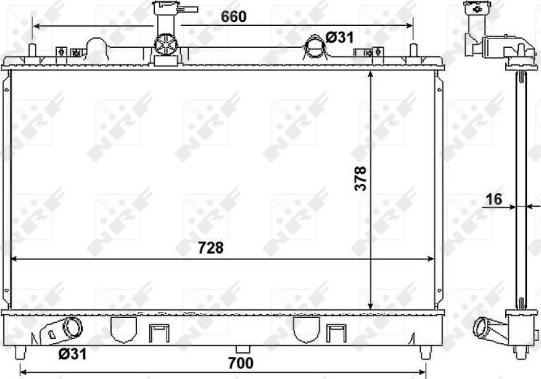 NRF 53383 - Radiator, engine cooling autospares.lv