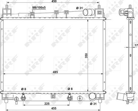 NRF 53212 - Radiator, engine cooling autospares.lv