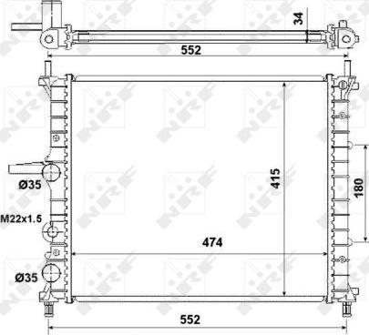 NRF 53227 - Radiator, engine cooling autospares.lv