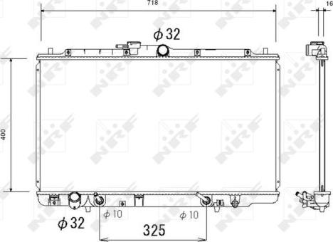 NRF 53744 - Radiator, engine cooling autospares.lv