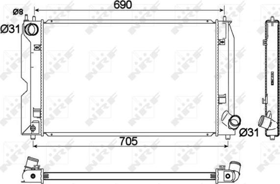 NRF 53765 - Radiator, engine cooling autospares.lv