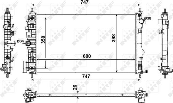 NRF 53775 - Radiator, engine cooling autospares.lv