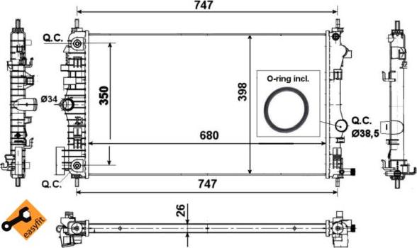 NRF 53777 - Radiator, engine cooling autospares.lv