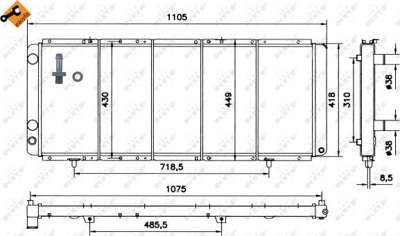 NRF 52045 - Radiator, engine cooling autospares.lv